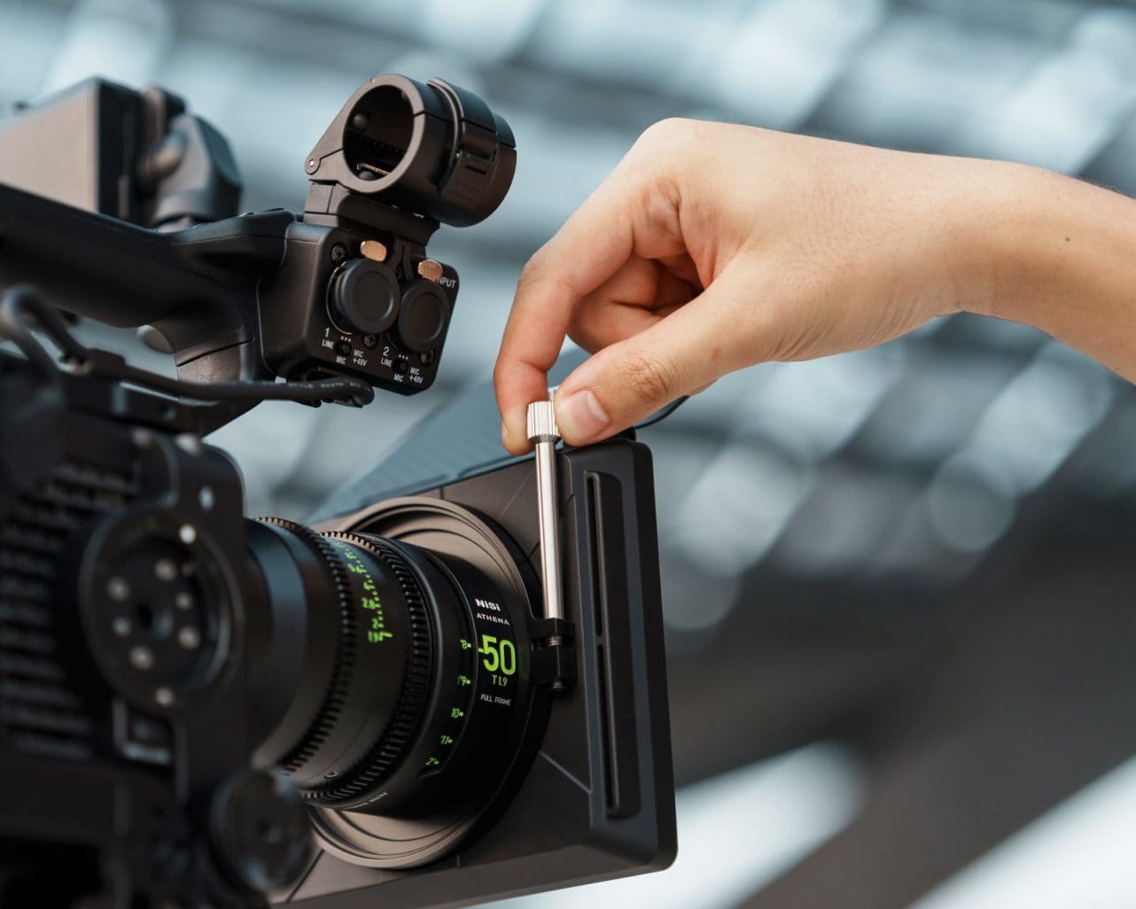 NiSi JetMag Pro Matte Box on a NiSi Athena Prime 50mm T1.9 cine lens