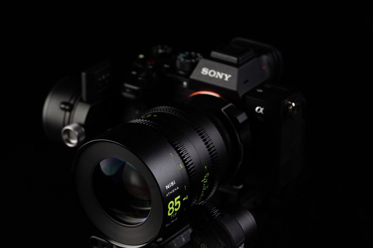 Athena Prime 85mm T1.9 on a Sony, on a black background