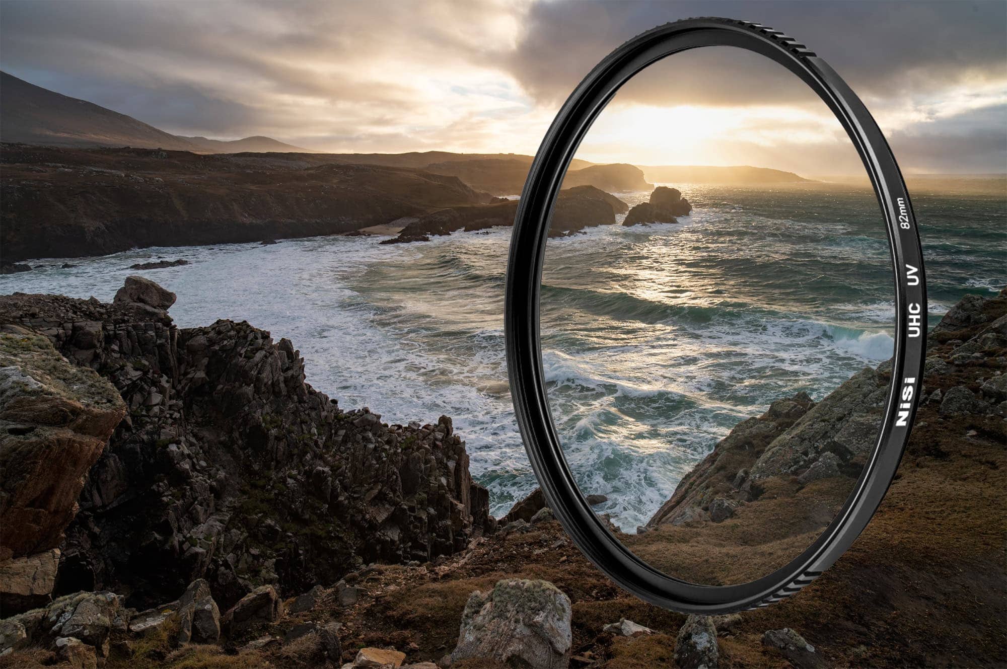 NiSi UV filter screwed onto a lens